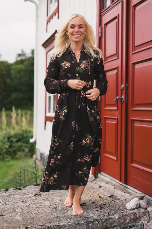 Irene Shirt Dress Misty Rose Flower 