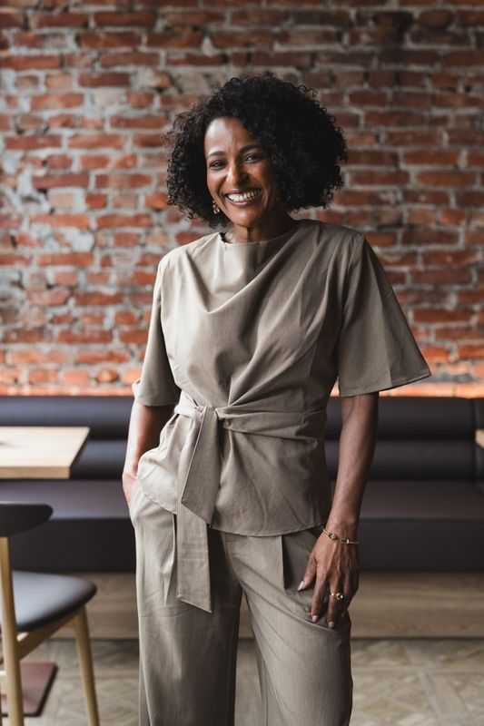 Melva Tie SS Blouse Faded Khaki 