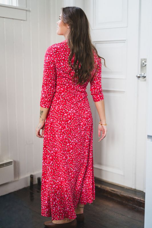 Savanna Long Shirt Dress Cyclamen Polly Print 