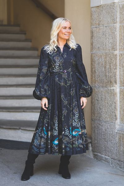 Hovedbilde Jacquard Midi Dress Blue Peacock
