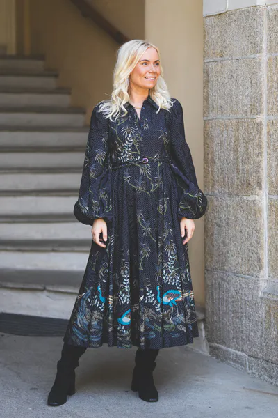 Hovedbilde Jacquard Midi Dress Blue Peacock