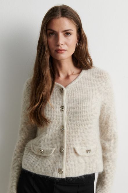 Hovedbilde Andrea Knit Structure Cardigan Birch 