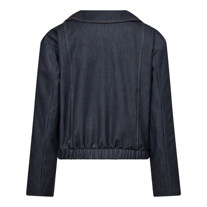 Terry Double Breasted Blazer Navy Denim 
