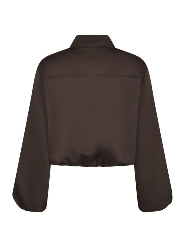 Denielle Heavy Sateen Jacket Dark Brown 