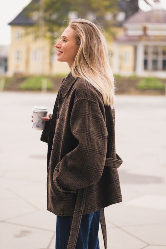 Amaranda Jacket Check Hot Fudge/Rubbe 