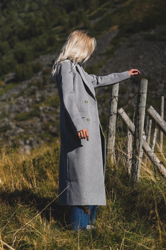 Tova LS Long Coat Light Grey Melange 