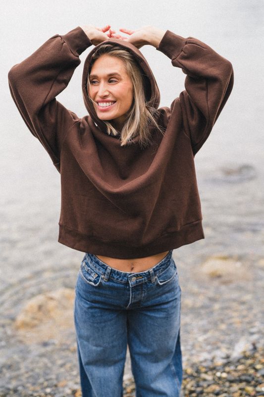 Back Logo Hoodie Brown 
