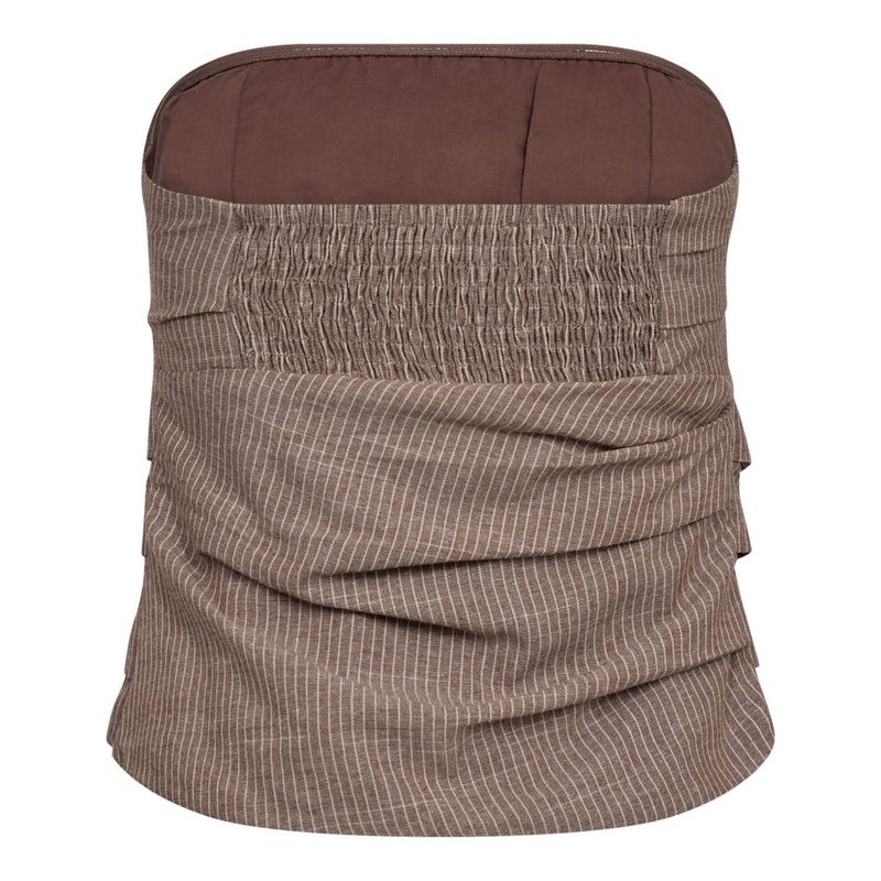 Jiho Stripe Tube Top Brown 