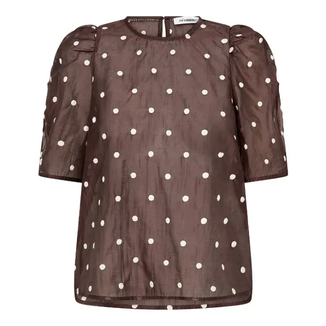 Hovedbilde Dita Dot SS Blouse Dark Brown 