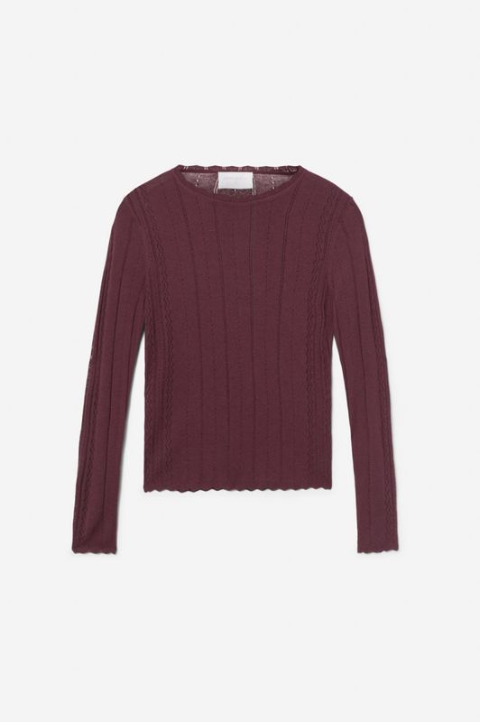 Safir Knit Top Deep Plum 