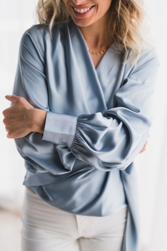 Ines Blouse Semi Rich Sky Blue 