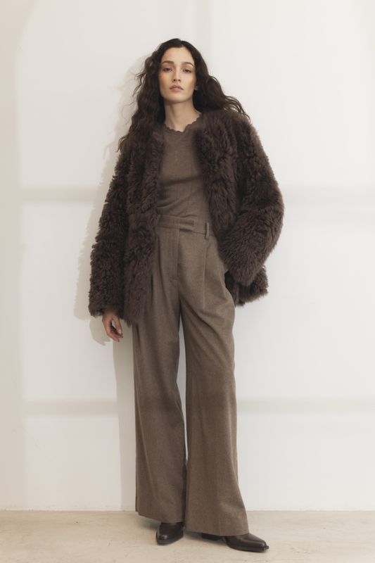 Freya Shearling Jacket Dark Brown 