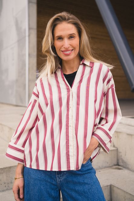 Hovedbilde Susana Selmina 3/4 Shirt STP Rhodode/Oatmeal