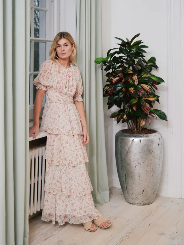 Sable Meadow Printed Dress Creme 