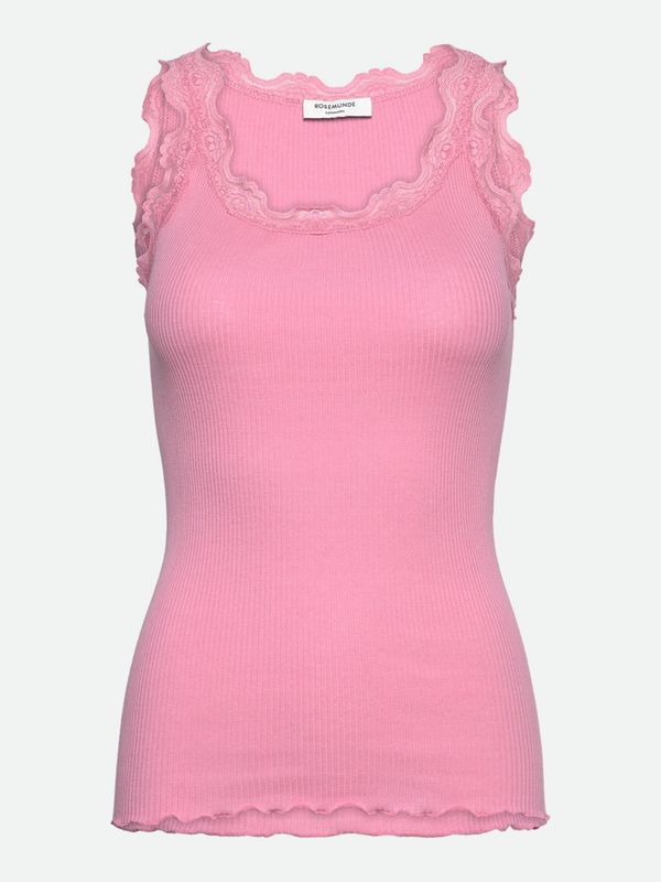 Babette Silk SL U-Neck Lace Top Sea Pink 