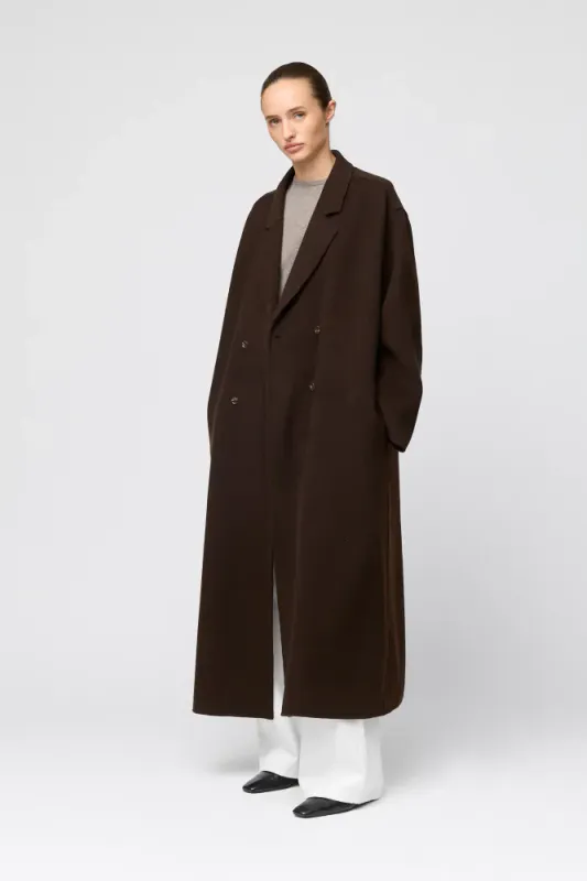 Double Wool Lounge Coat Mole Brown 