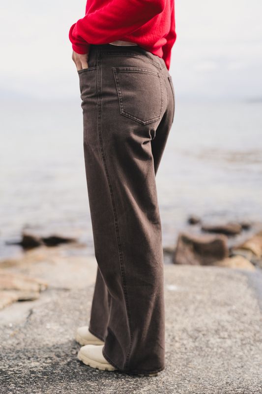 Ann Wide Trousers Brown 