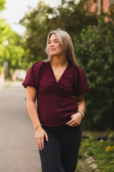 Hovedbilde Irina Structure Blouse Wine 