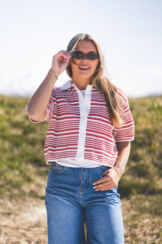 Kelp Striped Shirt Red Stripe 