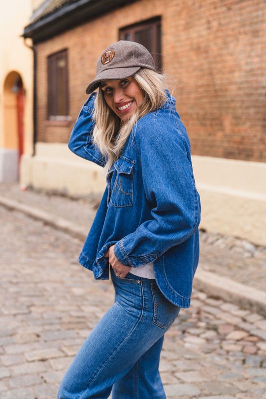 Kylie Blue Shirt Medium Wash Blue Denim 