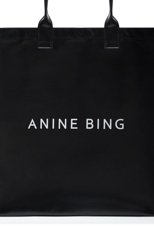 Leonie Coated Canvas Tote Black  