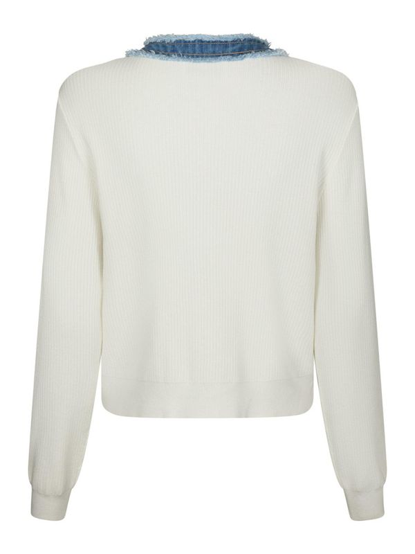 Zelma Knit Denim Cardigan Offwhite 