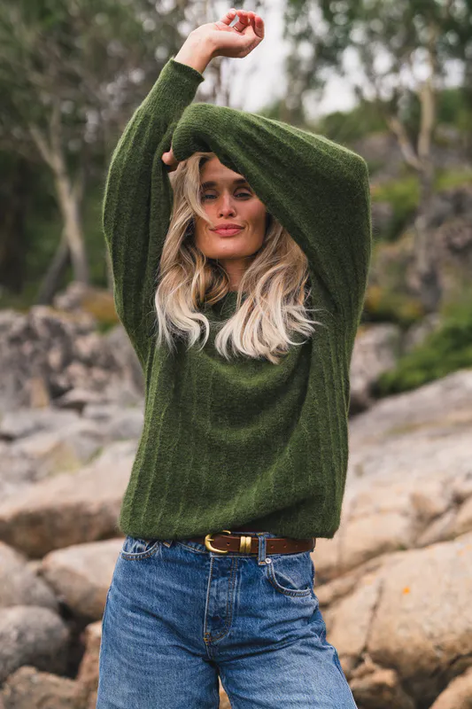 Mira Amalie Pullover Chive Melange 