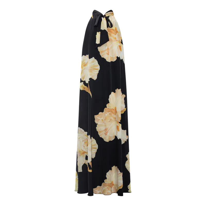 Heather Dress Gold Maxi Flower