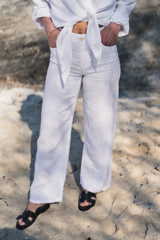 Culotte Linen Colour White 