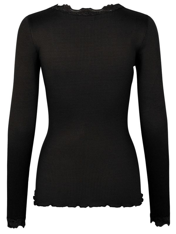 Babette Silk LS Lace T-Shirt Black 