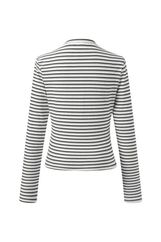 Palmer Soft Stripe Top White/Black 