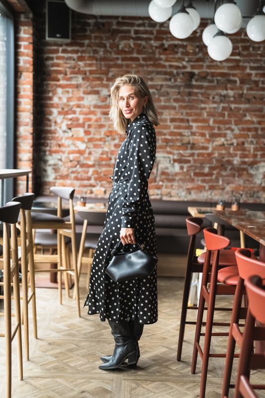 Trine Shirt Dress Black Dot 