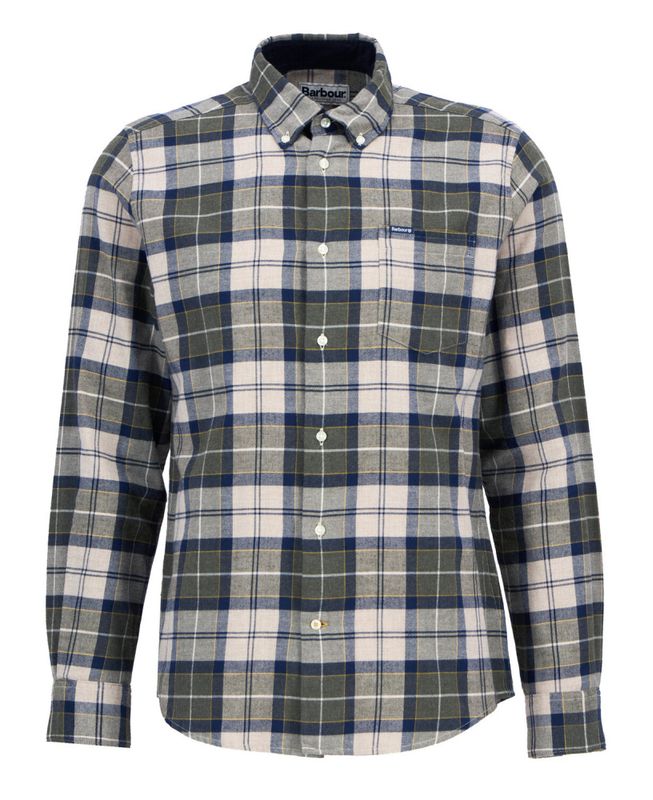 Fortrose Tailored Tartan Shirt Forest Mist Tartan 