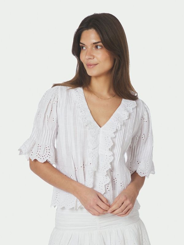 Talise Emb Blouse White 