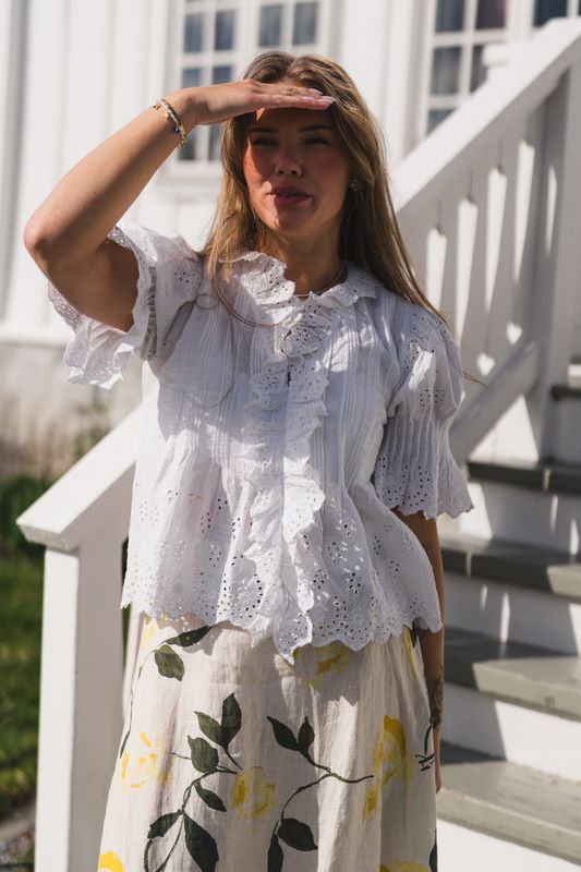 Talise Emb Blouse White 