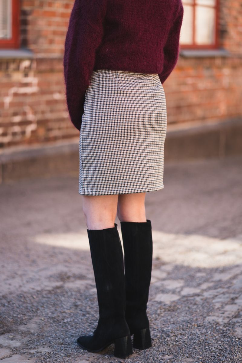 Corinne Skirt Toasted Coconut Check