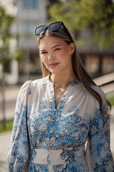 Hovedbilde Stellar Paisley Border Dress Ash Blue 