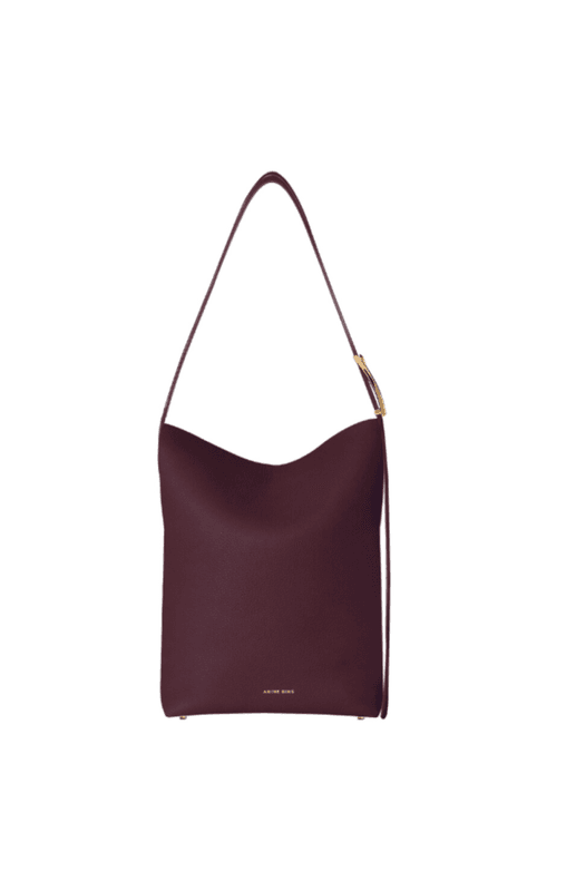 Elly Bucket Bag Grained Leather Fig Burgundy 
