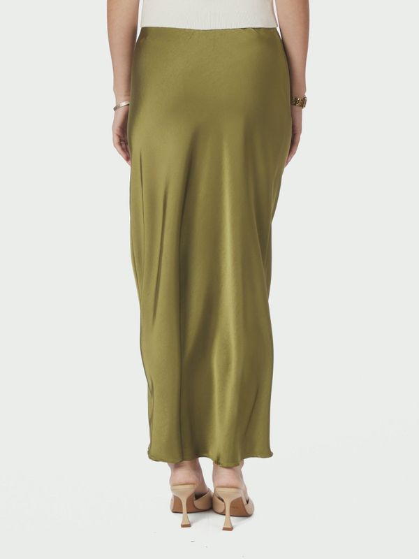 Vicky Heavy Sateen Skirt Sage Green 