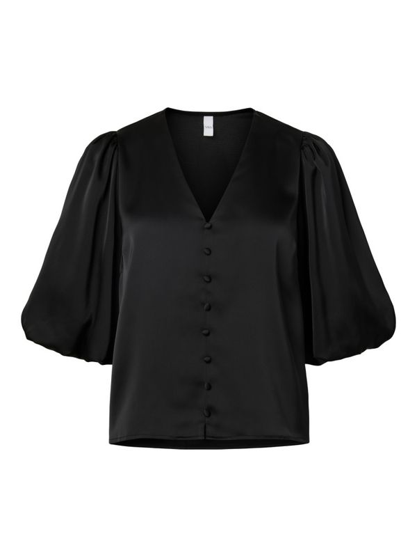 Pella 2/4 V-Neck Top Black 