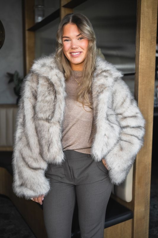 Steff Faux Fur Jacket Beige 