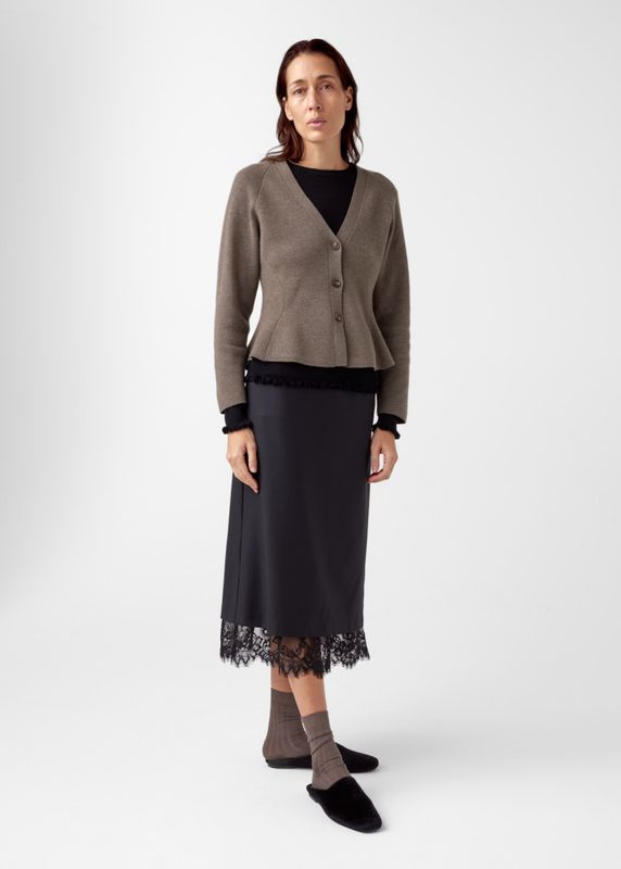 Ginny Merino Cardigan Espresso 