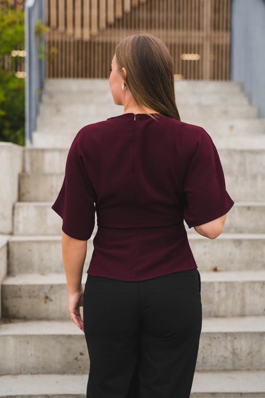 Miriel Drape Blouse Plum 