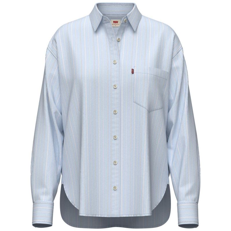 Harlie Boyfriend Shirt Amari Stripe Chambray Blue