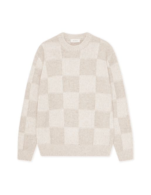 Hovedbilde Check Knit Eggnog White 