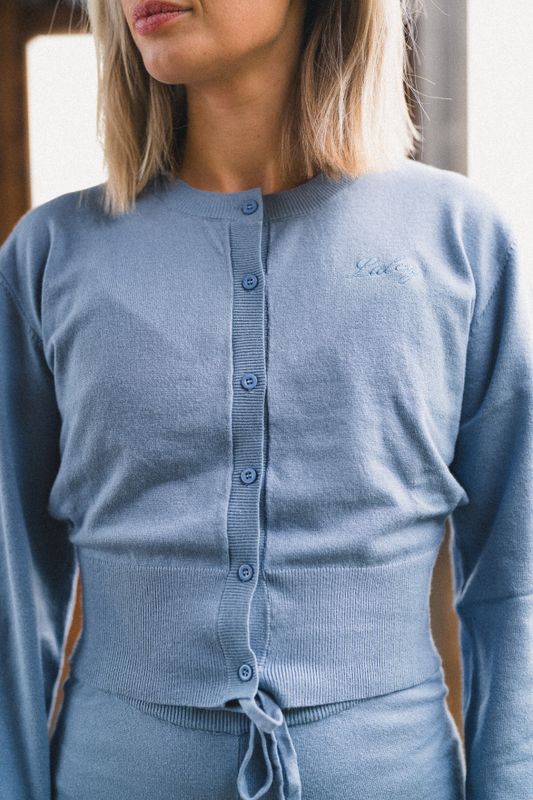 Marked Waist Cardigan Blue 