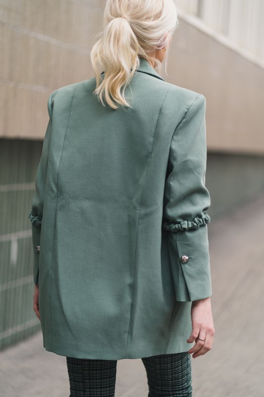 Cotton Suiting Oversized Blazer Green Bay