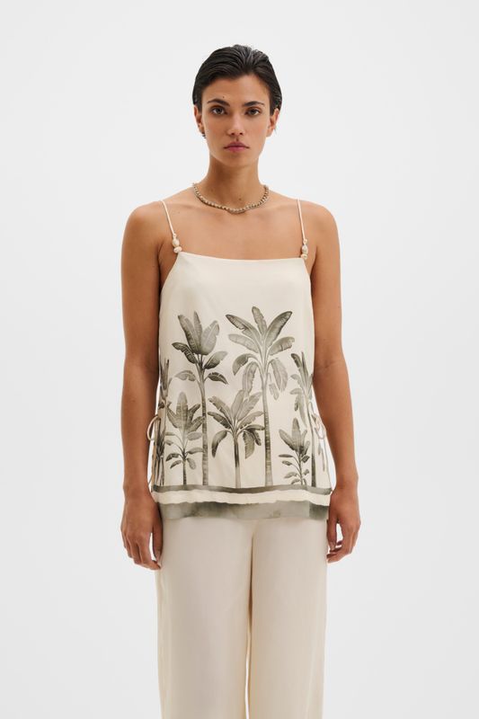 Lizly Beaded Strappy Top Palm 