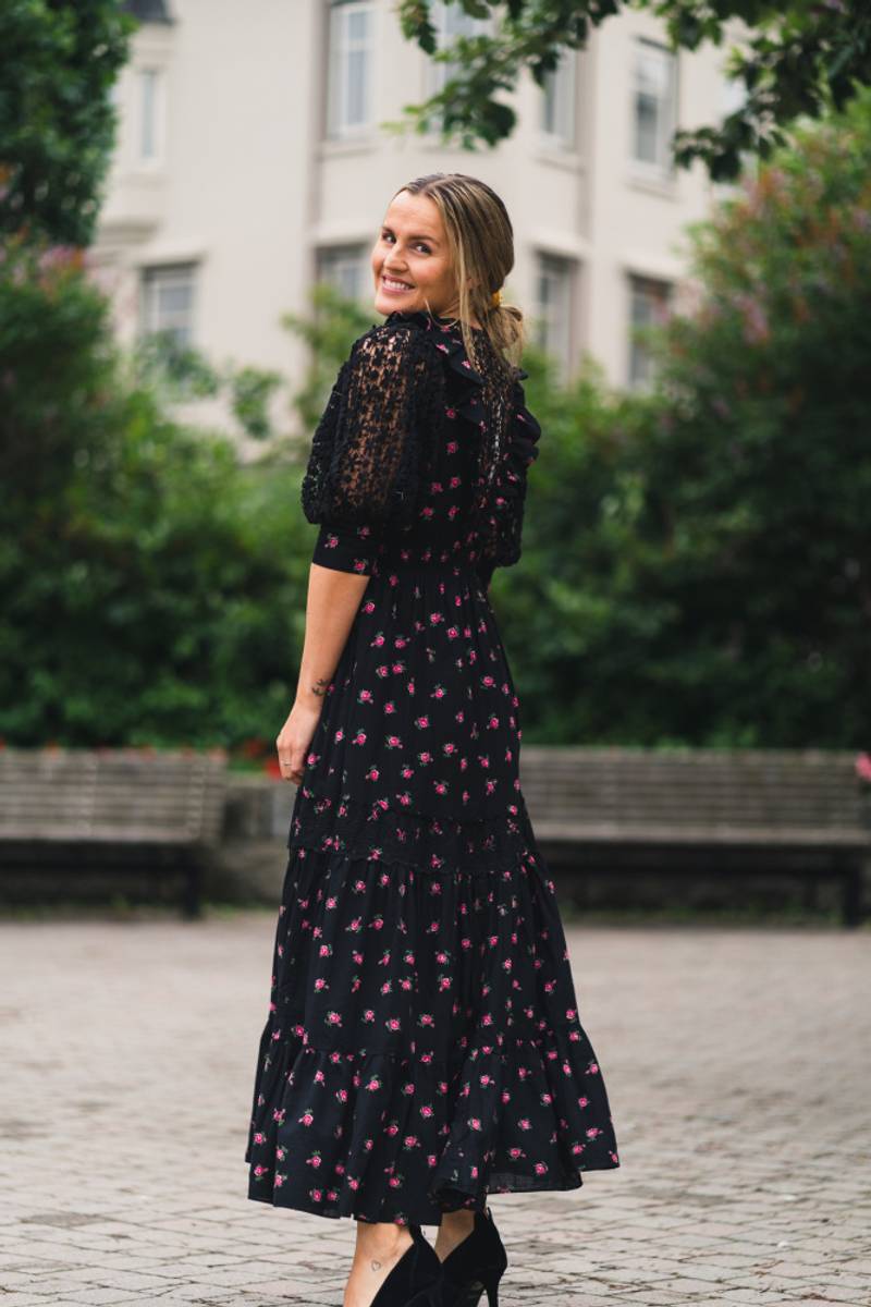 Cotton Slub Button Down Dress Roses Vakre Vene