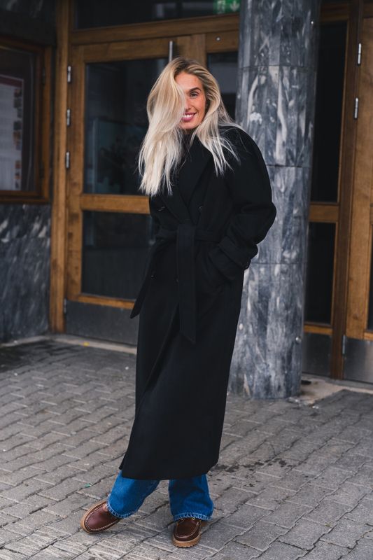 Double Breasted Coat Black 